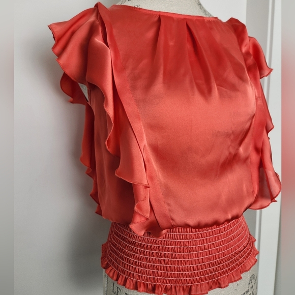 DKNY Red Ruffle Blouse - Picture 9 of 12
